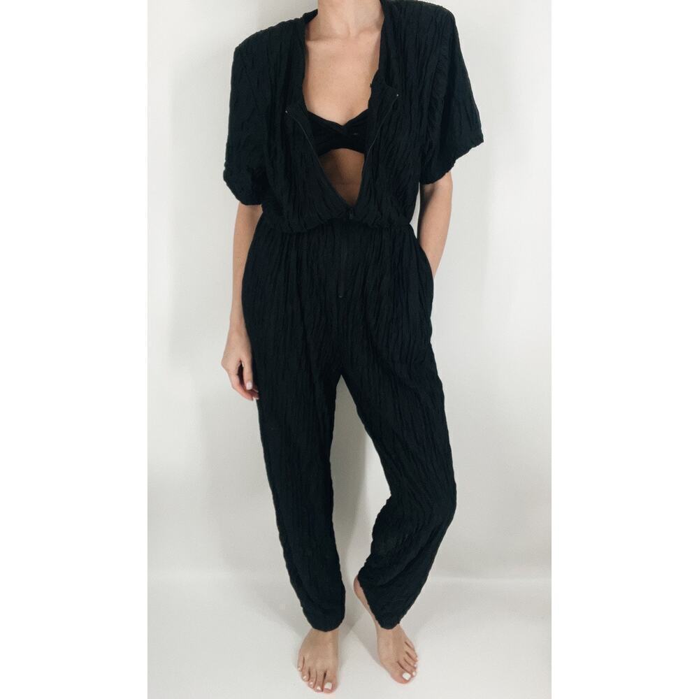 Vintage Oscar De La Renta Swimwear Zip Jumpsuit Cover Up Size Small - Picture 1 of 5